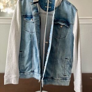Art Class Blue Jean Jacket with Gray Sleeves